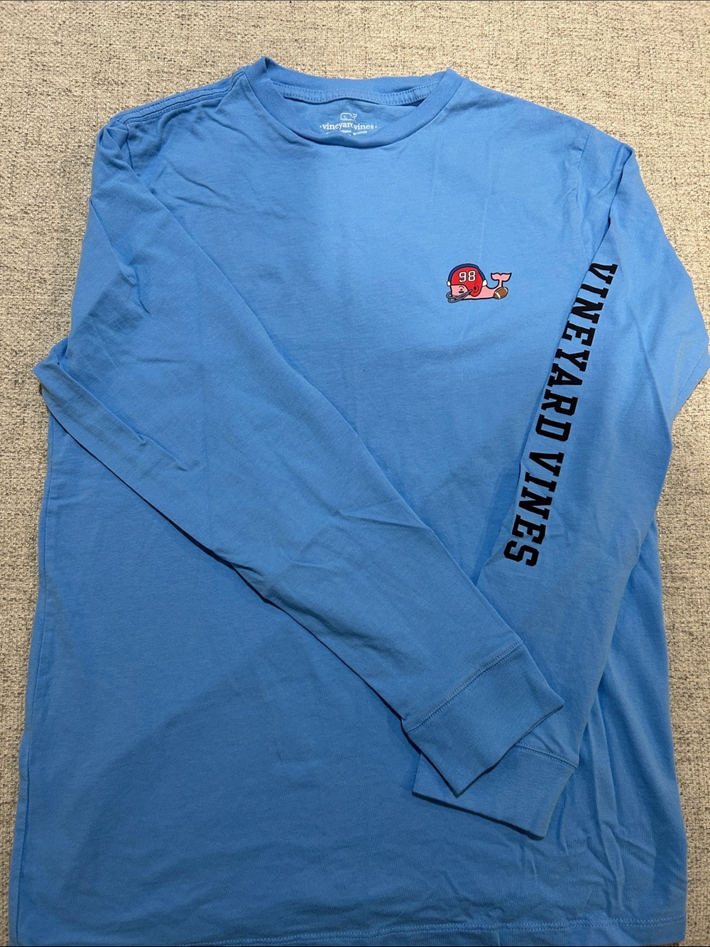 Vineyard Vines Light Blue Long-Sleeve Whale Logo Tee
